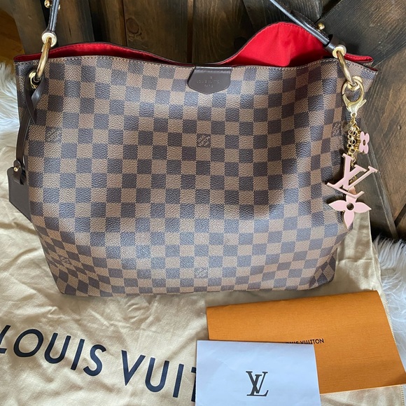 TRADED💕Louis Vuitton Graceful MM Damier hobo bag purse - Picture 15 of 15